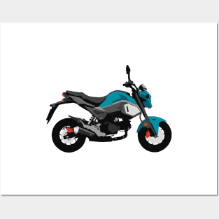 Motorcycle Honda Grom 2020 Blue Raspberry Posters and Art